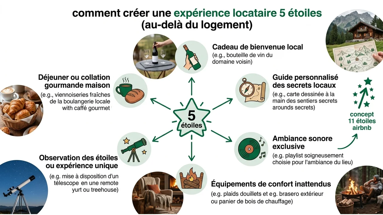 Infographie illustrant les principales attentions wow pour un hébergement atypique